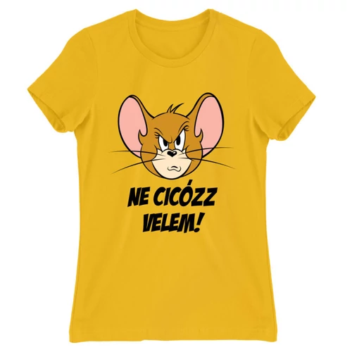 Sárga Tom és Jerry női rövid ujjú póló - Ne cicózz velem!