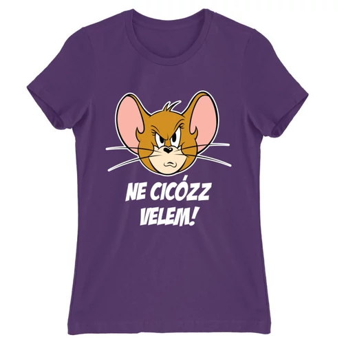 Sötétlila Tom és Jerry női rövid ujjú póló - Ne cicózz velem!