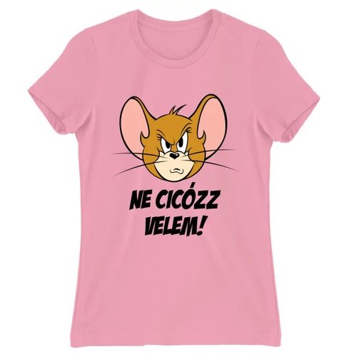Világos rózsaszín Tom és Jerry női rövid ujjú póló - Ne cicózz velem!
