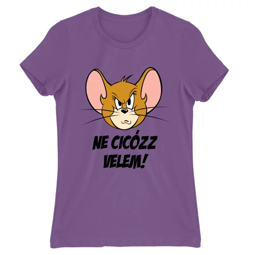 Világoslila Tom és Jerry női rövid ujjú póló - Ne cicózz velem!