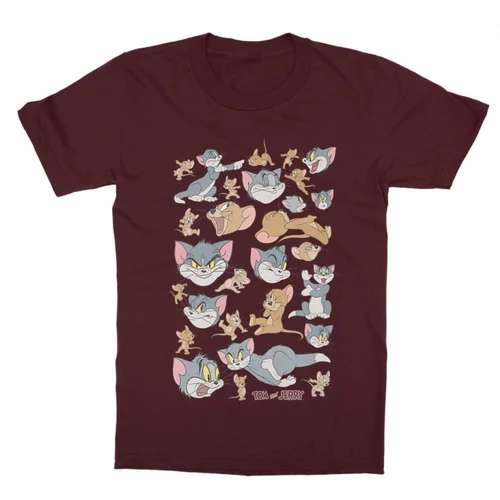 Bordó Tom és Jerry gyerek rövid ujjú póló - Pattern