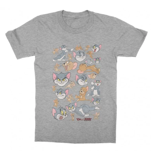 Sportszürke Tom és Jerry gyerek rövid ujjú póló - Pattern