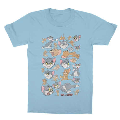 Világoskék Tom és Jerry gyerek rövid ujjú póló - Pattern