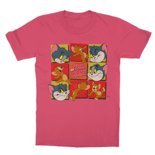 Pink Tom és Jerry gyerek rövid ujjú póló - Retro