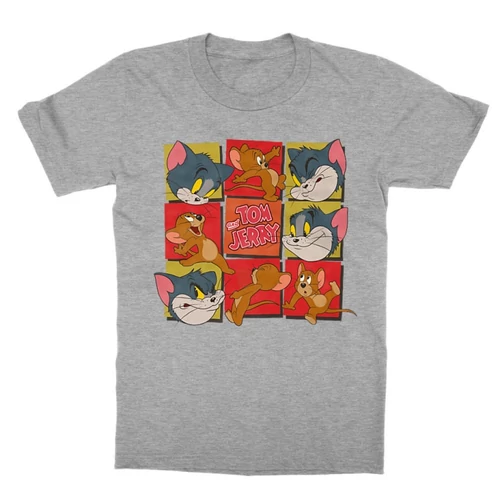 Sportszürke Tom és Jerry gyerek rövid ujjú póló - Retro