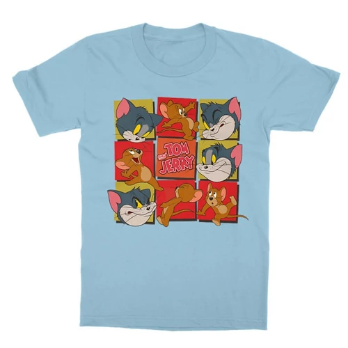 Világoskék Tom és Jerry gyerek rövid ujjú póló - Retro