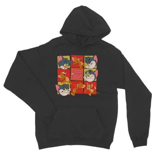 Sötétszükre Tom és Jerry unisex kapucnis pulóver - Retro