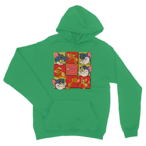 Zöld Tom és Jerry unisex kapucnis pulóver - Retro
