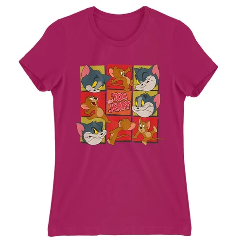 Pink Tom és Jerry női rövid ujjú póló - Retro