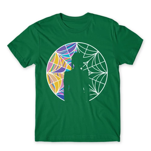 Zöld Wednesday férfi rövid ujjú póló - Window silhouette