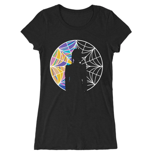 Fekete Wednesday női hosszított póló - Window silhouette