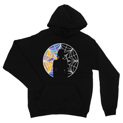 Fekete Wednesday unisex kapucnis pulóver - Window silhouette