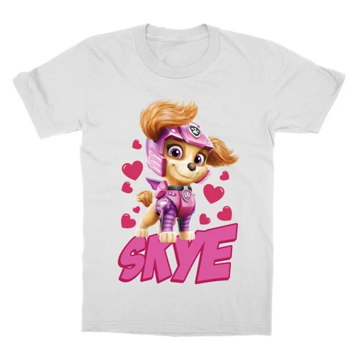 Fehér Mancs őrjárat gyerek rövid ujjú póló - Skye