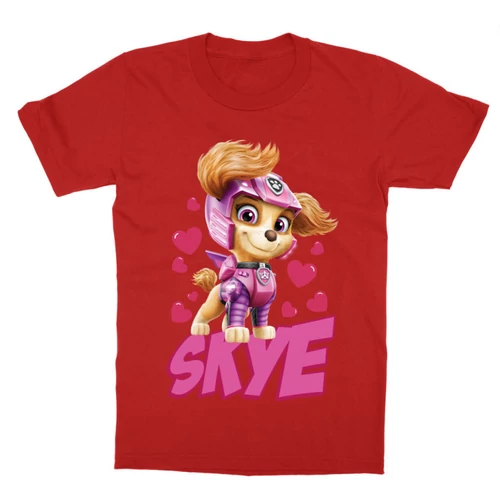 Piros Mancs őrjárat gyerek rövid ujjú póló - Skye