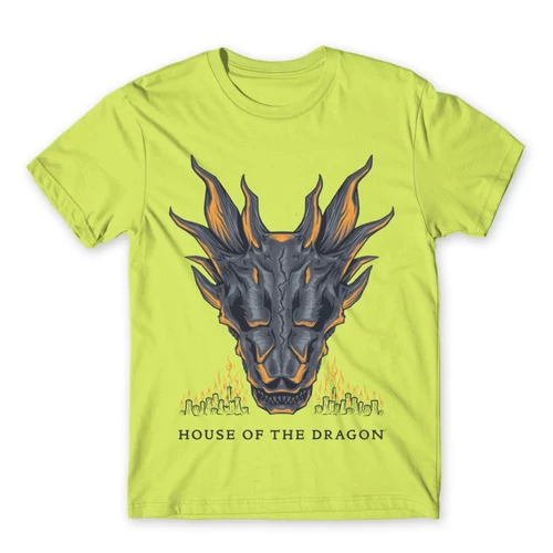 Almazöld Sárkányok háza férfi póló - Dragon Head