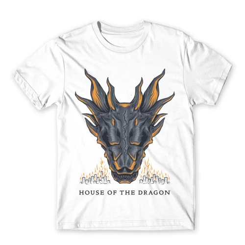 Fehér Sárkányok háza férfi póló - Dragon Head