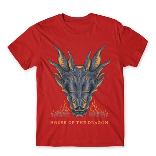 Piros Sárkányok háza férfi póló - Dragon Head