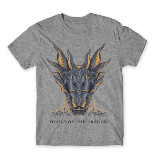 Sportszürke Sárkányok háza férfi póló - Dragon Head