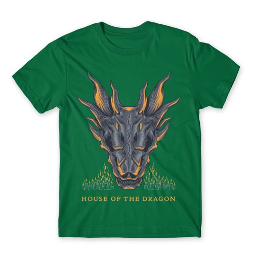 Zöld Sárkányok háza férfi póló - Dragon Head
