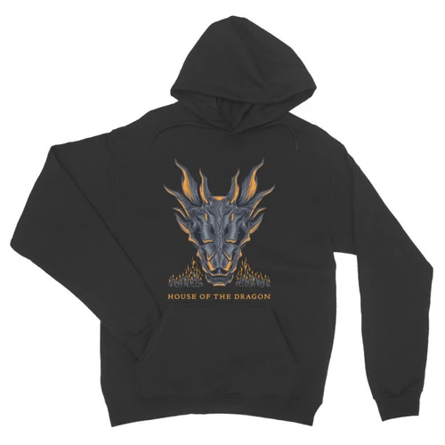 Sötétszükre Sárkányok háza unisex kapucnis pulóver - Dragon Head