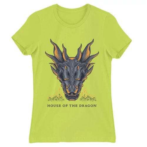 Almazöld Sárkányok háza női póló - Dragon Head
