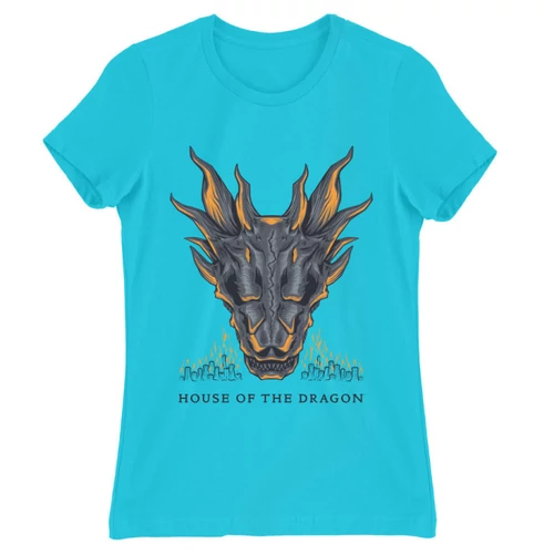 Atollkék Sárkányok háza női póló - Dragon Head