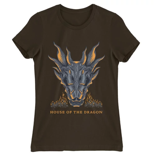 Barna Sárkányok háza női póló - Dragon Head