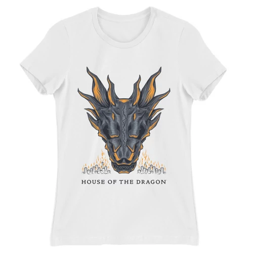 Fehér Sárkányok háza női póló - Dragon Head
