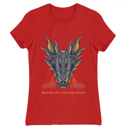 Piros Sárkányok háza női póló - Dragon Head