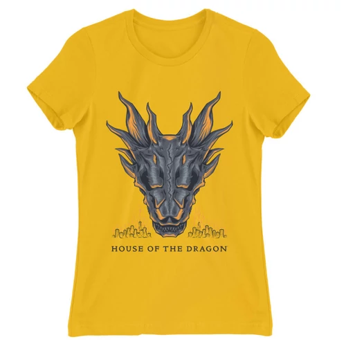 Sárga Sárkányok háza női póló - Dragon Head