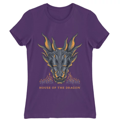 Sötétlila Sárkányok háza női póló - Dragon Head