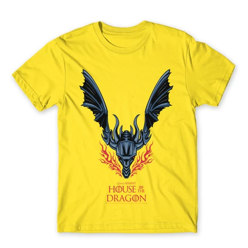 Citromsárga Sárkányok háza férfi póló - Dragon Logo
