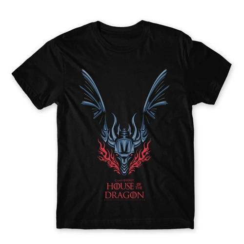 Fekete Sárkányok háza férfi póló - Dragon Logo