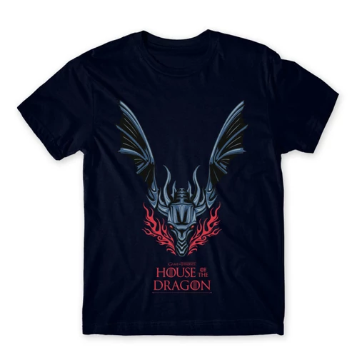 Sötétkék Sárkányok háza férfi póló - Dragon Logo