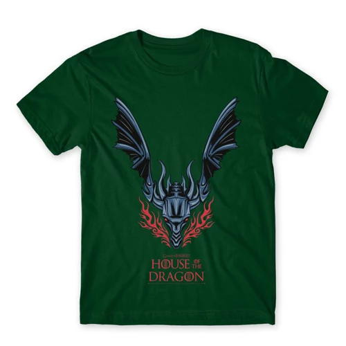 Sötétzöld Sárkányok háza férfi póló - Dragon Logo