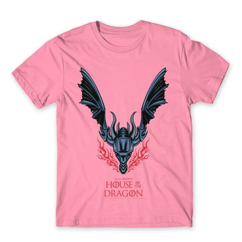 Világos rózsaszín Sárkányok háza férfi póló - Dragon Logo