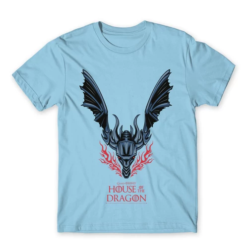 Világoskék Sárkányok háza férfi póló - Dragon Logo