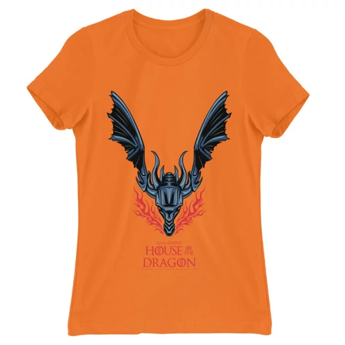 Narancs Sárkányok háza női póló - Dragon Logo
