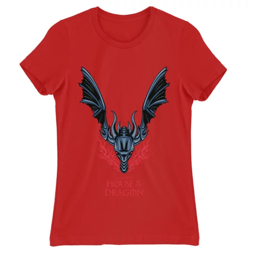Piros Sárkányok háza női póló - Dragon Logo