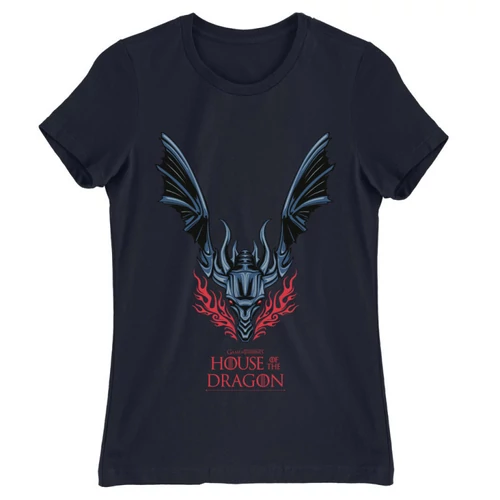 Sötétkék Sárkányok háza női póló - Dragon Logo