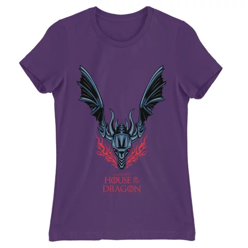 Sötétlila Sárkányok háza női póló - Dragon Logo