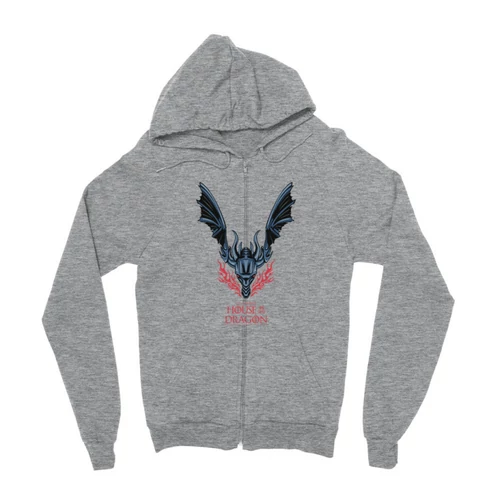 Sportszürke Sárkányok háza zipzáros pulóver - Dragon Logo