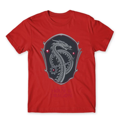 Piros Sárkányok háza férfi póló - Dragon Shield