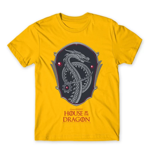 Sárga Sárkányok háza férfi póló - Dragon Shield