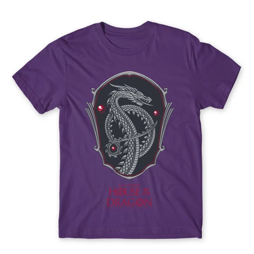 Sötétlila Sárkányok háza férfi póló - Dragon Shield