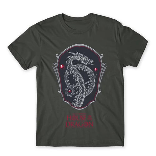 Sötétszürke Sárkányok háza férfi póló - Dragon Shield