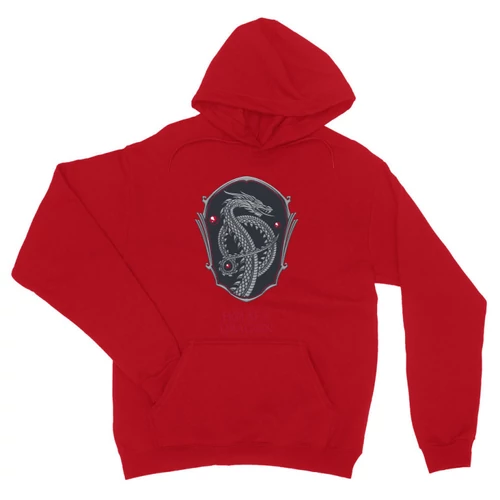 Piros Sárkányok háza unisex kapucnis pulóver - Dragon Shield