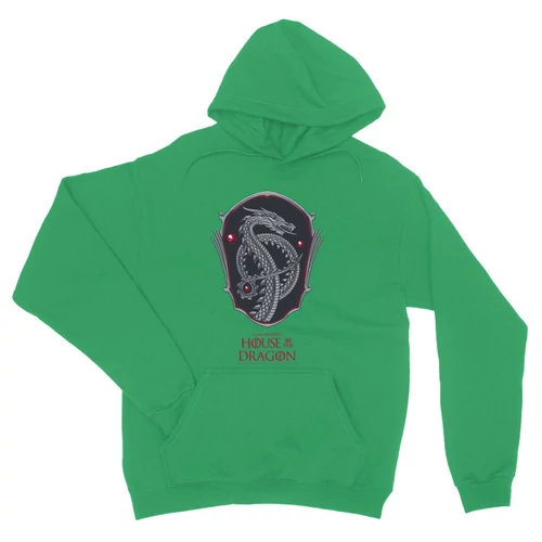 Zöld Sárkányok háza unisex kapucnis pulóver - Dragon Shield
