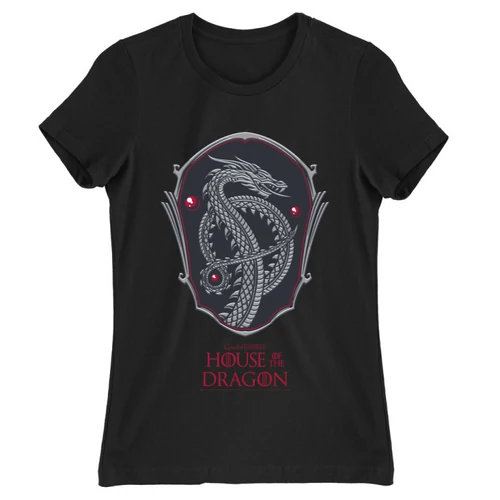 Fekete Sárkányok háza női póló - Dragon Shield