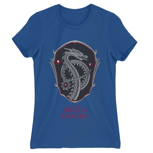 Királykék Sárkányok háza női póló - Dragon Shield